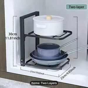 Two-Layer Black Metal Kitchen Organizer